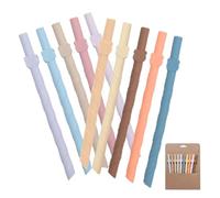 Pailles, paille en silicone pour enfants avec brosse de nettoyage 11 pièces/ensemble 17, 5 cm/6, 89 pouces sans BPA mignonnes droites réutilisables lavables couleur unie pailles à boire pour le thé au