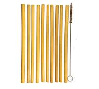 Pailles réutilistables en bambou Totally Bamboo avec goupillon - Les 10