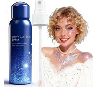 Paillette Spray pour Cheveux et Corps, 150ml Hair Glitter Spray Brillance Longue Durée & Séchage Rapide, Idéal pour Festival, Soirée et Carnaval sur Visage et Vêtements