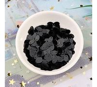 Paillettes à coudre, fournitures d'artisanat, 10 g/paquet, différentes tailles, paillettes noires, PVC, plates, rondes, ovales, for femmes, robe complète, accessoires de couture DIY(5x8mm)