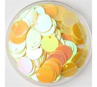 Paillettes à coudre, Lot de 120 patchs à dos plat de 15 mm avec 1 trou latéral à coudre, adaptés aux travaux manuels de mariage, aux robes de ventre et aux accessoires de bricolage(AB Yellow)