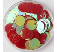 Paillettes à coudre, Lot de 120 patchs à dos plat de 15 mm avec 1 trou latéral à coudre, adaptés aux travaux manuels de mariage, aux robes de ventre et aux accessoires de bricolage(AB Red)