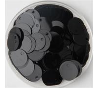 Paillettes à coudre, Lot de 120 patchs à dos plat de 15 mm avec 1 trou latéral à coudre, adaptés aux travaux manuels de mariage, aux robes de ventre et aux accessoires de bricolage(Solid Black)
