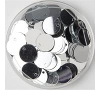 Paillettes à coudre, Lot de 120 patchs à dos plat de 15 mm avec 1 trou latéral à coudre, adaptés aux travaux manuels de mariage, aux robes de ventre et aux accessoires de bricolage(Silver)