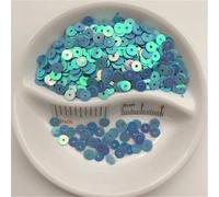 Paillettes à coudre plates et rondes - 3 mm, 4, 5, 6, 8 - Idéales pour la couture, l'artisanat, la décoration de mariage, les robes, les chaussures, les casquettes, le bricolage (AB Blue,5mm 1000pcs)