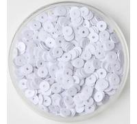 Paillettes à coudre, Sachet de 50 g de feuilles de porcelaine colorées à trous moyens, grandes feuilles rondes for vêtements et sacs à main, 3/4/5/6/8/10 mm(White 2,6mm 20g)