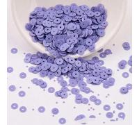 Paillettes à coudre, Sachet de 50 g de feuilles de porcelaine colorées à trous moyens, grandes feuilles rondes for vêtements et sacs à main, 3/4/5/6/8/10 mm(Purple Blue 2,5mm 10g)