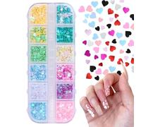 Paillettes à Ongles en Forme de Cœur | Éléments Brillants pour Ongles | Paillettes Holographiques En Cœur Pour Événements Festifs Et Occasions Spéciales