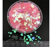 Paillettes à paillettes en PVC en forme de cœur, assortiment de 3,0 mm, 4,0 mm et 6 mm, pour manucure, confettis de mariage, décoration et loisirs créatifs - Rose transparent - 150 g (6 mm)