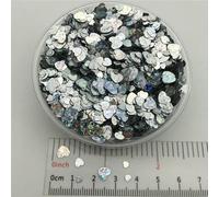 Paillettes à paillettes en PVC en forme de cœur, assortiment de 3,0 mm, 4,0 mm et 6 mm, pour manucure, confettis de mariage, décoration et loisirs créatifs - Argent - 150 g (6 mm)