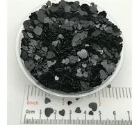 Paillettes à paillettes en PVC en forme de cœur, assortiment de 3,0 mm, 4,0 mm et 6 mm, pour manucure, confettis de mariage, décoration et loisirs créatifs - Noir - 20 g - Assortiment de 346 mm