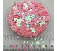 Paillettes à paillettes en PVC en forme de cœur, assortiment de 3,0 mm, 4,0 mm et 6 mm, pour manucure, confettis de mariage, décoration et loisirs créatifs - Rose AB - 150 g - Assortiment de 346 mm