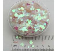 Paillettes à paillettes en PVC en forme de cœur, assortiment de 3,0 mm, 4,0 mm et 6 mm, pour manucure, confettis de mariage, décoration et loisirs créatifs - Transparent AB - 20 g (3,0 mm)