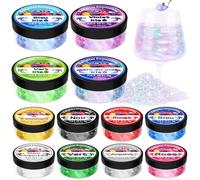 Paillettes Alimentaires Comestibles - 12 Couleurs Cocktail Paillettes Alimentaires (5g chacun), Paillettes Colorant Alimentaire Sans Saveur pour Liqueur, Cocktails, Champagne, Muffins, Boissons