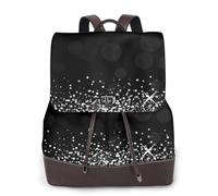 Paillettes argentées brillantes,Sac à dos imperméable pour femme, sac à dos de voyage léger en cuir PU tendance