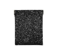 Paillettes Argentées Brillantes sur Fond Noir, Sac de Rangement pour Femmes, Portefeuille supérieur à Presser, Petit Porte-Monnaie, Pochette de Changement
