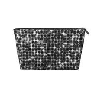 Paillettes argentées Noires, Motif élégant Scintillant, Trousse de Toilette Trousse de Maquillage Sac à cosmétiques Trousse de Toilette de Voyage Portable