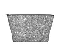 Paillettes argentées, Trousse de Toilette Trousse de Maquillage Sac à cosmétiques Trousse de Toilette de Voyage Portable