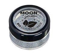 Paillettes biodégradables Eco Glitter Shakers de Moon Glitter - 100% Cosmetic Bio Glitter pour le visage, le corps, les ongles, les cheveux et les lèvres - 5g - Argent