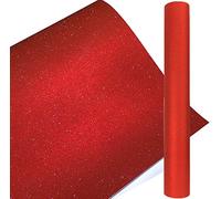Paillettes brillantes en vinyle adhésif permanent pour loisirs créatifs - Pour silhouettes, gobelets, camée - Lettres, bannières, miroirs en verre, 30 cm x 150 cm (rouge)