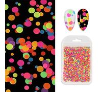 Paillettes brillantes pour ongles - Mélange de paillettes rondes et fines - Flocons de paillettes - Saison de Noël - Pour ongles en acrylique