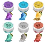 Paillettes comestibles - 6 couleurs 100% poudre brillante comestible pour décorations de gâteaux, crème au beurre, boissons, cocktails, fondants (3 g chacune)