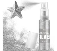 Paillettes Comestibles Spray - 22g Poudre Lustrée Qualité Alimentaire pour Boissons, Décoration de Gâteaux, Pâtisserie - Poudre de Colorant Chatoyante pour Cocktails, Glaçage, Bonbons (Argent)