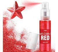 Paillettes Comestibles Spray - 22g Poudre Lustrée Qualité Alimentaire pour Boissons, Décoration de Gâteaux, Pâtisserie - Poudre de Colorant Chatoyante pour Cocktails, Glaçage, Bonbons (Rouge)