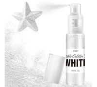 Paillettes Comestibles Spray - 22g Poudre Lustrée Qualité Alimentaire pour Boissons, Décoration de Gâteaux, Pâtisserie - Poudre de Colorant Chatoyante pour Cocktails, Glaçage, Bonbons (Blanc)