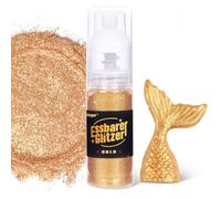 Paillettes Comestibles Spray b- 10g Or Colorant Alimentaire Poudre, Paillettes Alimentaires pour Boissons, Gâteaux, Chocolats, Muffins, Vodka, Cocktail, Crème
