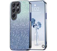 Paillettes Coque Pour Samsung Galaxy S25 Ultra - Étui Transparente Glitter Dessin Élégant Souple Ultra Fine Fille Femme Légère Antichoc Housse (Bleu)[Car785916]