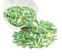 Paillettes de 10 mm for tasses à cinq doigts, motif fleur, for la couture, les mariages et autres travaux manuels(Green gold)