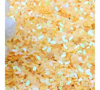 Paillettes de 10 mm for tasses à cinq doigts, motif fleur, for la couture, les mariages et autres travaux manuels(Ab yellow)