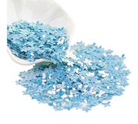 Paillettes de 10 mm for tasses à cinq doigts, motif fleur, for la couture, les mariages et autres travaux manuels(Blue gold)