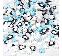 Paillettes de flocons de neige en argile polymère pour décoration de gâteau de dessert artificiel, coque de téléphone Decoden, décoration de slime, lot de 50 g