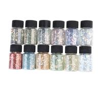 Paillettes De Résine À La Mode 12 Couleurs Paillettes Époustouflantes Flocons Différentes Formes Pour Artisanat Décoration Art Nail