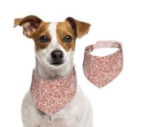 Paillettes d'or Rose avec Un Losange Rouge brunâtre,Bandanas pour Chien, écharpe en Coton, Bavoirs réglables pour Animaux de Compagnie,L