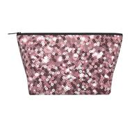 Paillettes d'or Rose sur résumé Rose, Trousse de Toilette Trousse de Maquillage Sac à cosmétiques Trousse de Toilette de Voyage Portable