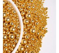 Paillettes dorées brillantes pour la décoration de gâteaux, sucre perlé blanc rond, paillettes pour glaces, cupcakes, cuisson, biscuits, garnitures de gâteaux, convient pour la décoration de desserts