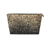 Paillettes dorées Points dorés Noirs, Trousse de Maquillage Trousse à cosmétiques Trousse de Toilette de Voyage Portable Pochette de Toilette