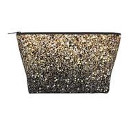 Paillettes dorées Points dorés Noirs, Trousse de Toilette Trousse de Maquillage Sac à cosmétiques Trousse de Toilette de Voyage Portable