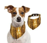 Paillettes dorées Scintillantes,Bandanas pour Chien, écharpe en Coton, Bavoirs réglables pour Animaux de Compagnie,S