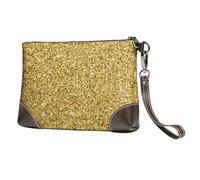 Paillettes dorées Scintillantes sans Couture,Sacs à Main en Cuir PU pour Femmes, Pochette à Fermeture éclair, Portefeuille, Sac à Main avec dragonne