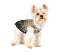 Paillettes dorées Scintillantes,T-Shirt sans Manches en Coton pour Animaux de Compagnie, Gilet Respirant, Extensible et Doux,S