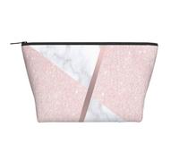 Paillettes élégantes en Or Rose et marbre Blanc, Trousse de Toilette Trousse de Maquillage Sac à cosmétiques Trousse de Toilette de Voyage Portable