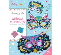 Paillettes en planches masques - pochette avec accessoires 3 masques + 4 planches - Léa Fabre - Deux Coqs D'or - Boîte ou accessoire - Jeux livres objets