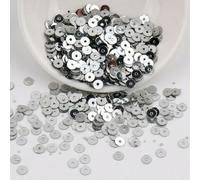 Paillettes en PVC à trou rond de 4 mm, 5 mm, 6 mm, fond argenté, perles, bricolage, cousues à la main, brodées, paillettes en vrac, tache -YDJG02-5 mm 1500 pièces