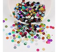 Paillettes en PVC à trou rond de 4 mm, 5 mm, 6 mm, fond argenté, perles, bricolage, cousues à la main, brodées, paillettes en vrac, tache -YDJG01-5 mm 1500 pièces