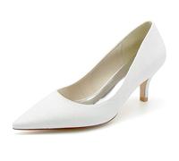 Paillettes Escarpins Femme Petit Talon Bout Pointu pour Femme - 6cm - pour Mariage, Bal de Fin d'année, Bureau,Blanc,41 EU