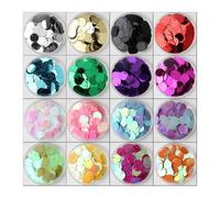 Paillettes holographiques à coudre en vrac, Paillettes rondes holographiques en PVC, multicolores, avec trou, de 10 à 30 mm, for la couture et les loisirs créatifs(Ab Mix,25mm 10g 60pcs)